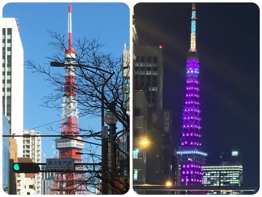 三田から見える東京タワー